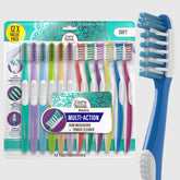 Multi-Action Toothbrush with Tongue Cleaner – 12 Pack