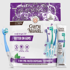 6-in-1 Ready to Go Butter on Gums Pre-Pasted Toothbrushes 2.0
