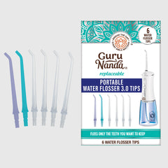 Replacement Flosser Tips (6 Pack) - Compatible with Water Flosser 2.0 & 3.0 (with UV Mode)