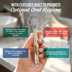 Spoon-Shaped Stainless-Steel Tongue Scraper 2-Pack