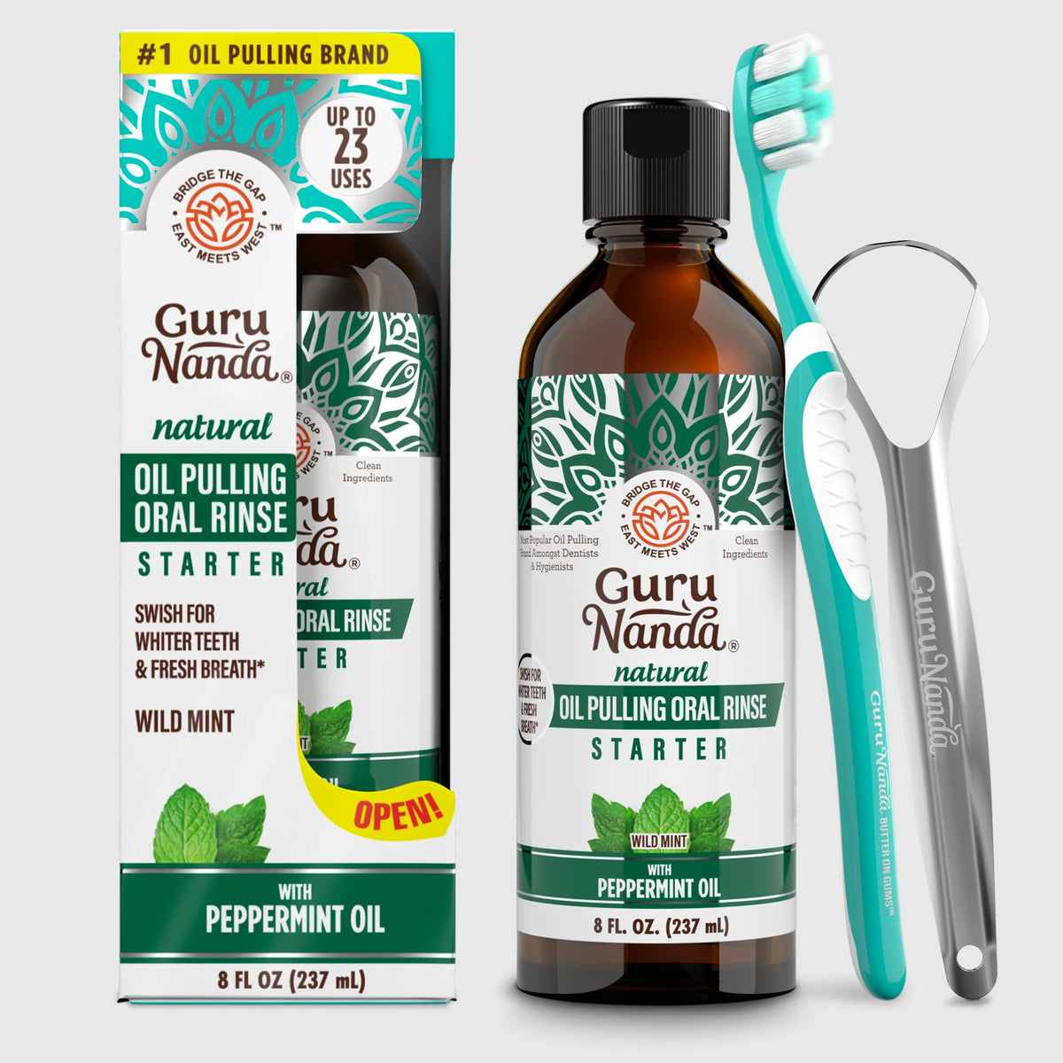 Coconut & Peppermint Oil Pulling, Starter Kit – 8 fl oz