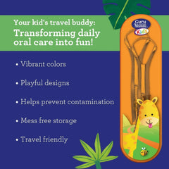 KIDS TONGUE SCRAPER (2 PACK) + TRAVEL COVER (12/Case- Color May Vary)